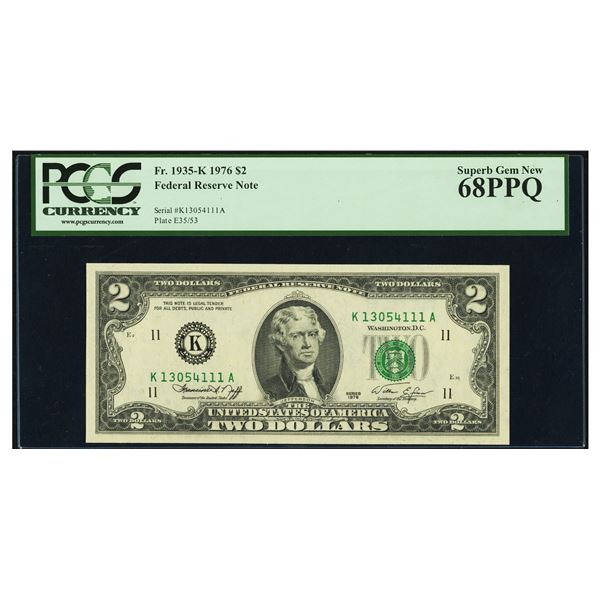 1976 $2 Dallas FRN PCGS 68PPQ