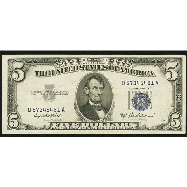 1953 $5 Silver Certificate