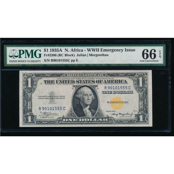 1935A $2 North Africa Silver Cert PMG 66EPQ