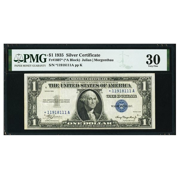 1935 $1 STAR Silver Certificate PMG 30