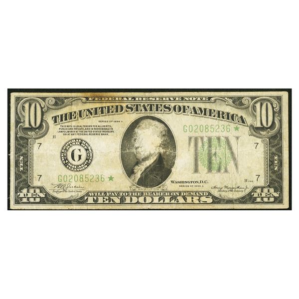 1934A $10 STAR Chicago FRN