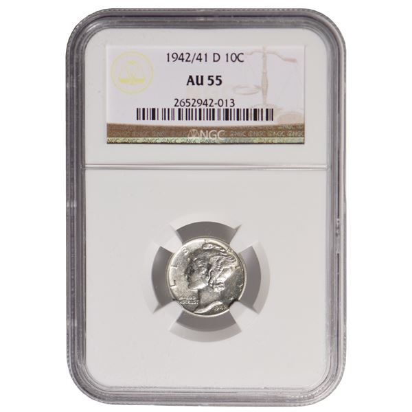 1942/1-D Mercury Dimer NGC AU55