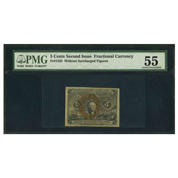 5 Cent Second Issue Fractional PMG 55