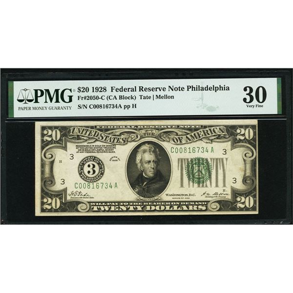 1928 $20 Philadelphia FRN PMG 30
