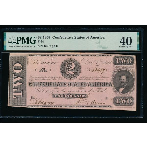 1862 $2 T-54 Confederate PMG 40