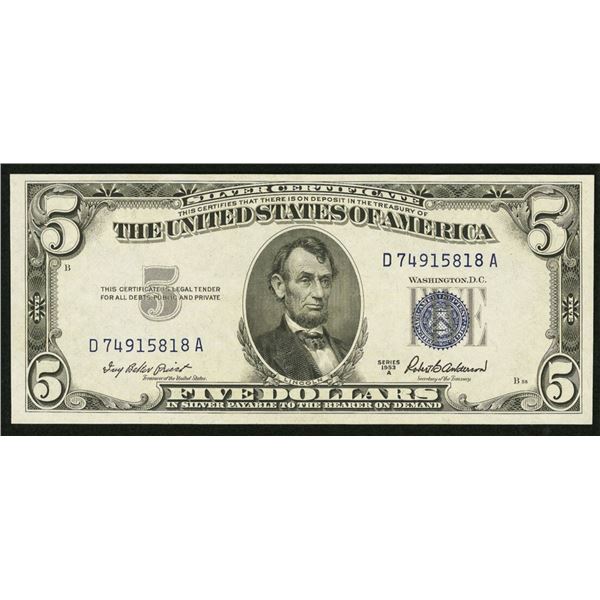 1953 $5 Silver Certificate