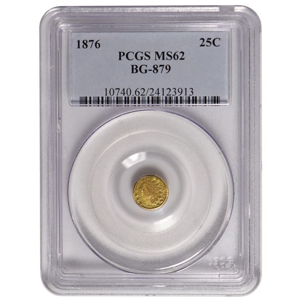 1876 California 25 Cent PCGS MS62 BG-879