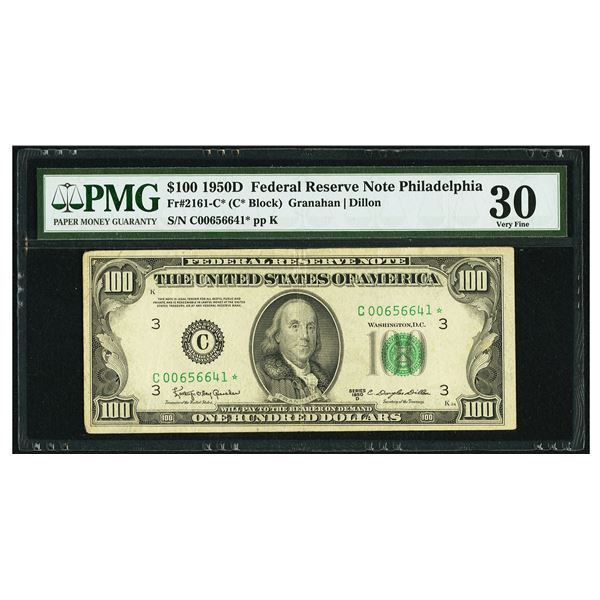 1950D $100 Philadelphia STAR FRN PMG 30