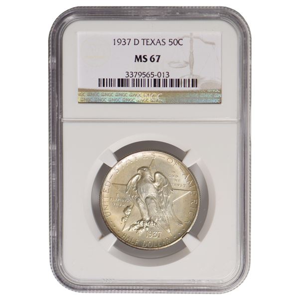 1937-D Texas Commemorative Half Dollar NGC MS67