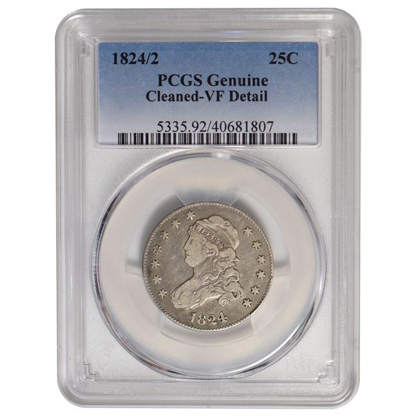 1824/2 Capped Bust Quarter PCGS Genuine Cleaned