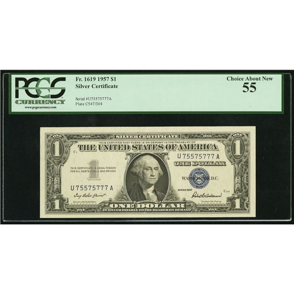 1957 $1 Silver Certificate PCGS 55