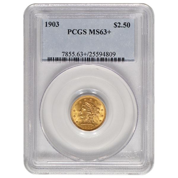 1903 $2.5 Liberty Gold Coin PCGS MS63+