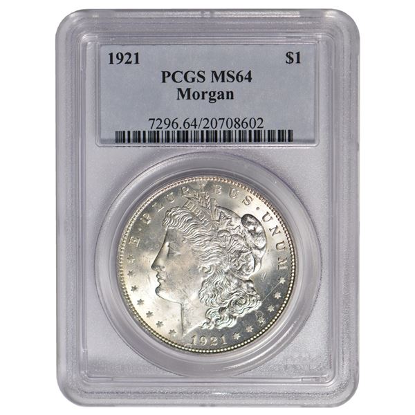 1921 $1 Morgan Silver Dollar PCGS MS64