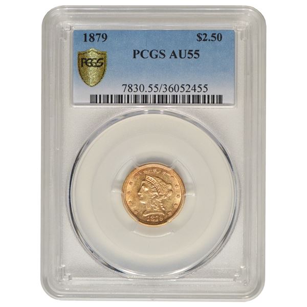 1879 $2.5 Liberty Gold Coin PCGS AU55