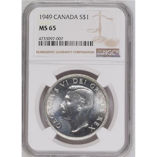 1949 $1 Canada Silver Dollar NGC MS65