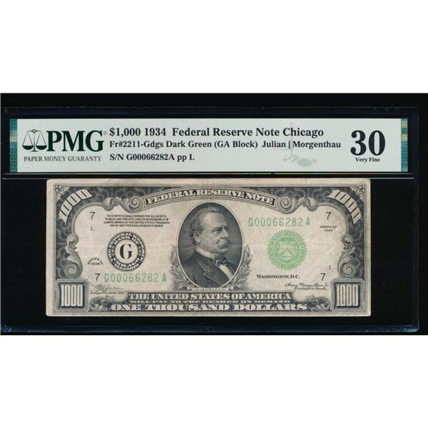 1934 $1000 Chicago FRN PMG 30