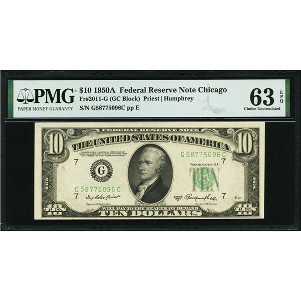 1950A $10 Chicago FRN PMG 63EPQ
