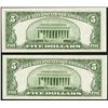 Image 2 : 1950D $5 Consecutive STAR New York FRN's