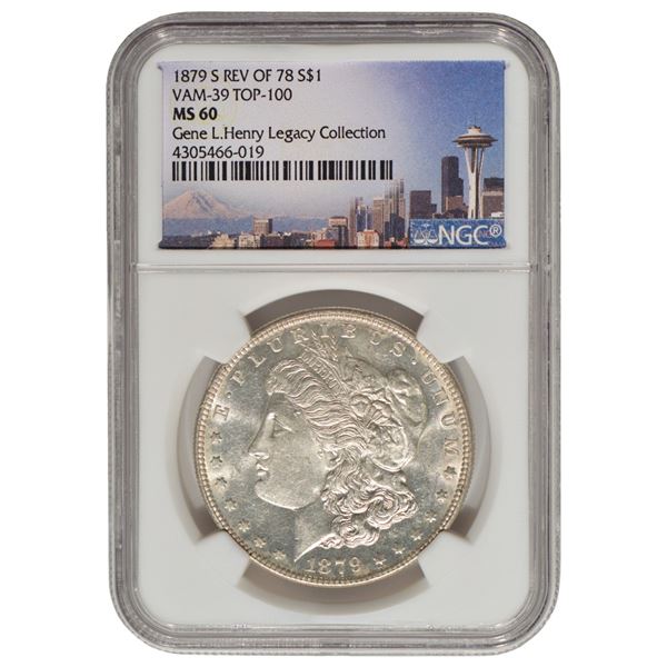 1879-S Rev 78 $1 Morgan Silver Dollar Coin NGC MS60