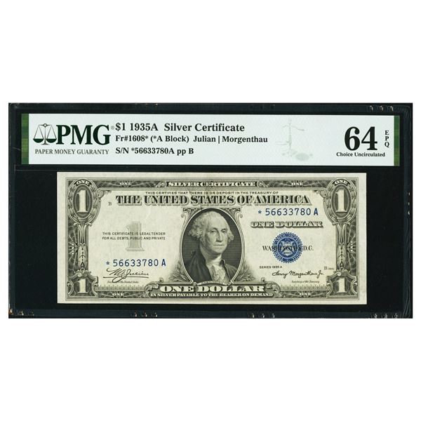 1935A $1 STAR Silver Certificate PMG 64EPQ