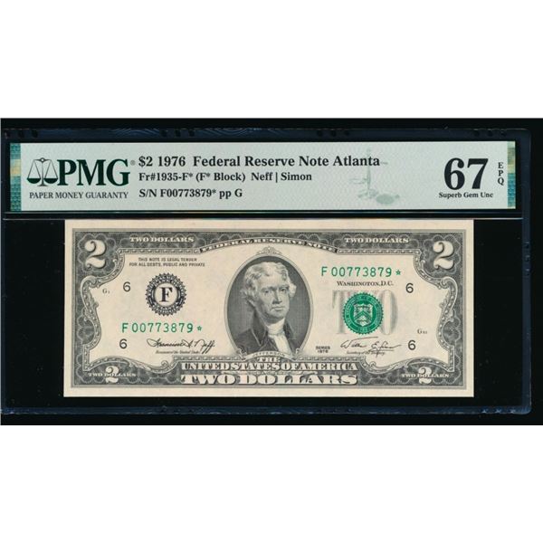 1976 $2 STAR Atlanta FRN PMG 67EPQ