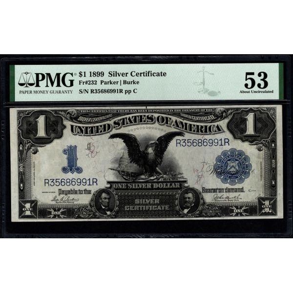 1899 $1 Black Eagle Silver Certificate PMG 53