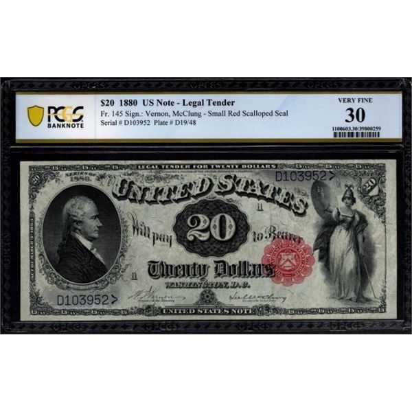 1880 $20 Legal Tender Note PCGS 30