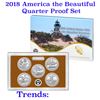Image 1 : 2018 United States America The Beautiful Proof Quarters set 5 coins