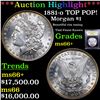 Image 1 : ***Auction Highlight*** 1881-o TOP POP! Morgan Dollar $1 Graded GEM++ Unc By USCG (fc)