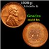 Image 1 : 1928-p Lincoln Cent 1c Grades Select Unc BN