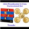 Image 1 : 2014 United States Presidential Mint Set 8 Coins