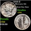 Image 1 : 1919-d Mercury Dime 10c Grades vf, very fine