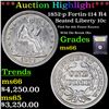 Image 1 : ***Auction Highlight*** 1852-p Fortin-114 R4 Seated Liberty Dime 10c Graded GEM+ Unc By USCG (fc)
