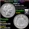 Image 1 : ***Auction Highlight*** 1896-o Barber Dime 10c Graded GEM Unc By USCG (fc)
