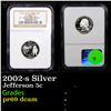 Image 1 : Proof NGC 2002-s Silver Jefferson Nickel 5c Graded pr69 dcam By NGC