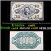 Image 1 : US Fractional Currency 10c Third Issue fr-1255 Washington Bust Green Reverse Grades Select CU