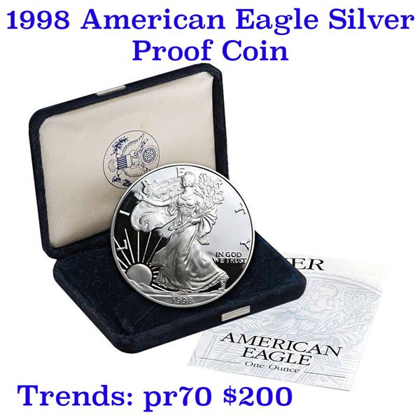 1998-p Proof SILVER Eagle original mint packaging w/coa