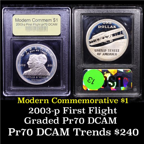 Proof 2003-P First Flight Modern Commem Dollar $1 Graded GEM++ Proof Deep Cameo By USCG