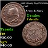 Image 1 : 1863 Liberty Cap F-23-306a Civil War Token 1c Grades f details