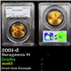 Image 1 : PCGS 2001-d Sacagawea $1 1 Graded ms65 By PCGS