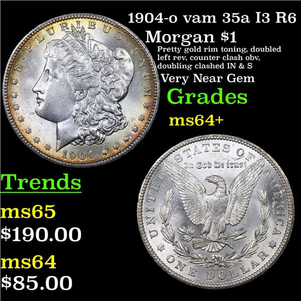 1904-o vam 35a I3 R6 Morgan Dollar $1 Grades Choice+ Unc
