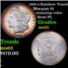 Image 1 : 1881-o Rainbow Toned Morgan Dollar $1 Grades Select Unc