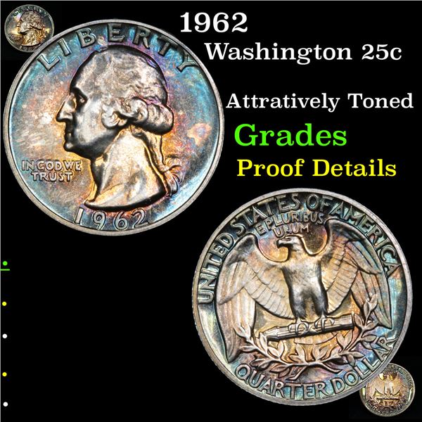 Proof 1962 Washington Quarter 25c Grades Proof Details