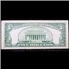 Image 3 : **Star Note** 1934c $5 Green Seal Federal Reserve Note Grades vf++