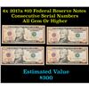 Image 1 : 4x 2017a $10 Federal Reserve Notes Consecutive Serial Numbers Grades Gem CU