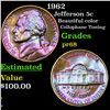 Image 1 : Proof 1962 Jefferson Nickel 5c Grades GEM++ Proof
