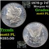 Image 1 : 1878-p 7tf Morgan Dollar $1 Grades Select Unc PL