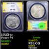 Image 1 : ANACS 1925-p Peace Dollar $1 Graded ms62 By ANACS