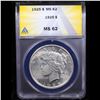Image 2 : ANACS 1925-p Peace Dollar $1 Graded ms62 By ANACS