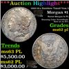 Image 1 : ***Auction Highlight*** 1883/18-s Rainbow Toned Vam 5 Morgan Dollar $1 Grades Select Unc PL (fc)